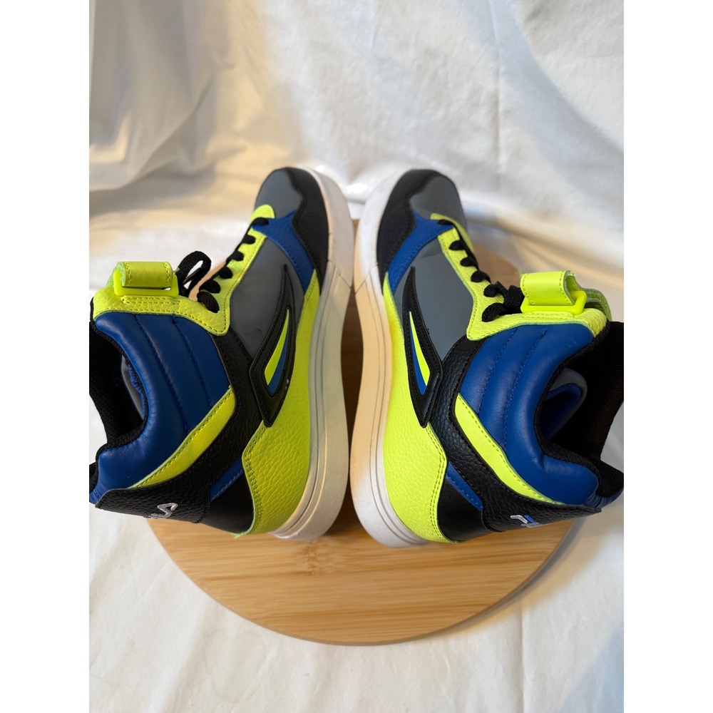 Fila Vulc 13 Mid Plus Mens Grey Black Blue Neon Yellow Sneakers 3FM01830-092 6.5 - Picture 5 of 9